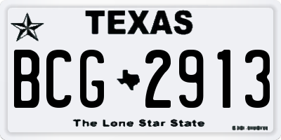 TX license plate BCG2913