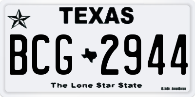 TX license plate BCG2944