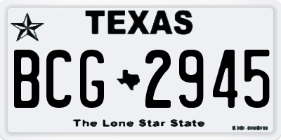 TX license plate BCG2945