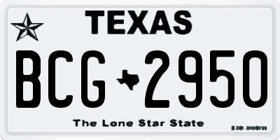 TX license plate BCG2950