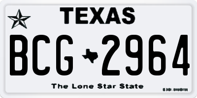 TX license plate BCG2964
