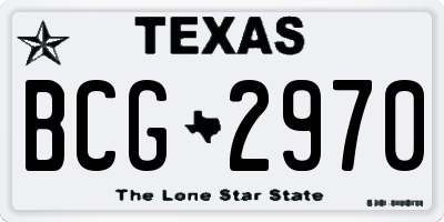 TX license plate BCG2970