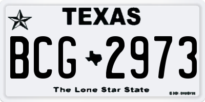 TX license plate BCG2973