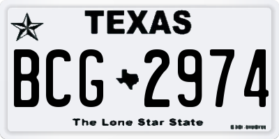 TX license plate BCG2974
