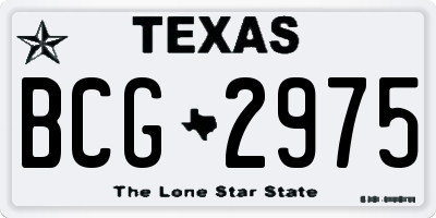 TX license plate BCG2975