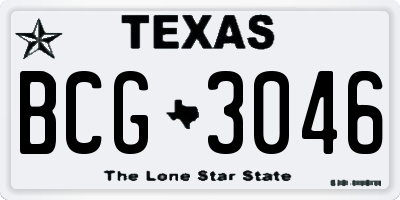 TX license plate BCG3046