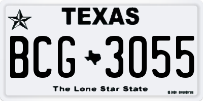 TX license plate BCG3055