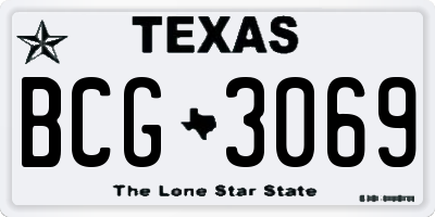 TX license plate BCG3069