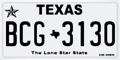 TX license plate BCG3130