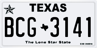 TX license plate BCG3141