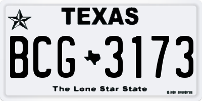 TX license plate BCG3173