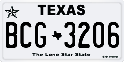 TX license plate BCG3206
