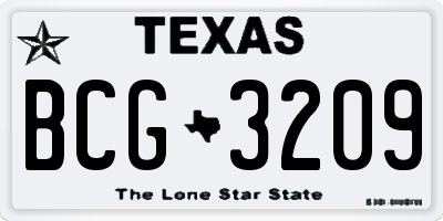 TX license plate BCG3209