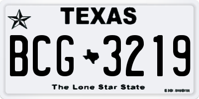 TX license plate BCG3219