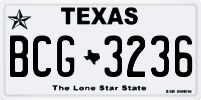 TX license plate BCG3236