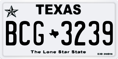 TX license plate BCG3239