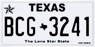 TX license plate BCG3241