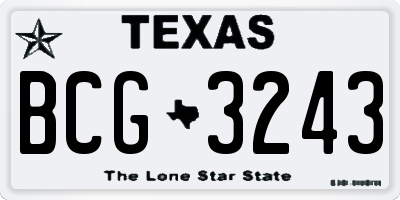 TX license plate BCG3243