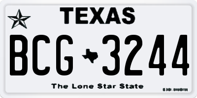 TX license plate BCG3244