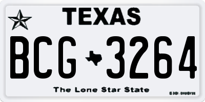 TX license plate BCG3264