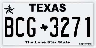 TX license plate BCG3271