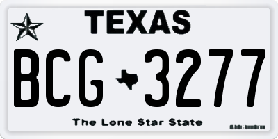 TX license plate BCG3277