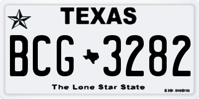 TX license plate BCG3282