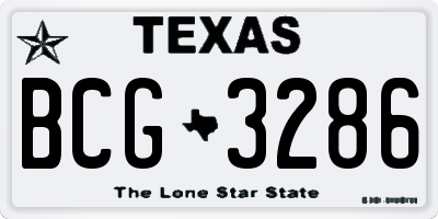 TX license plate BCG3286