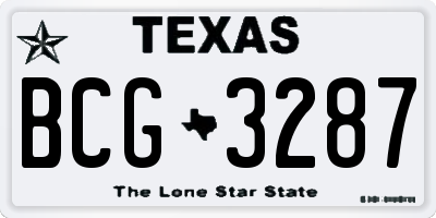 TX license plate BCG3287