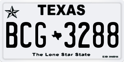 TX license plate BCG3288
