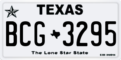 TX license plate BCG3295