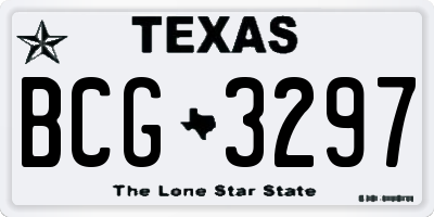 TX license plate BCG3297