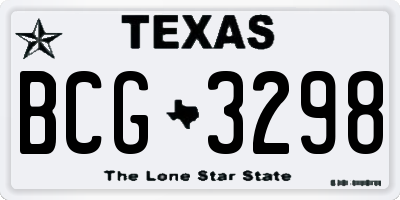 TX license plate BCG3298
