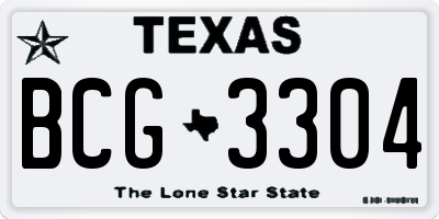 TX license plate BCG3304