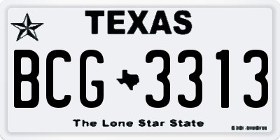 TX license plate BCG3313