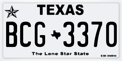 TX license plate BCG3370