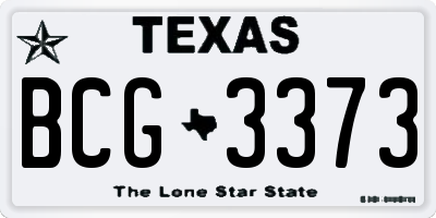 TX license plate BCG3373