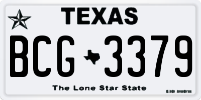 TX license plate BCG3379