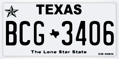 TX license plate BCG3406