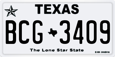 TX license plate BCG3409