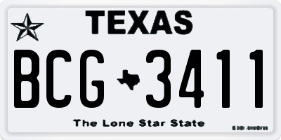 TX license plate BCG3411