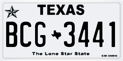TX license plate BCG3441