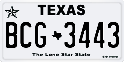 TX license plate BCG3443