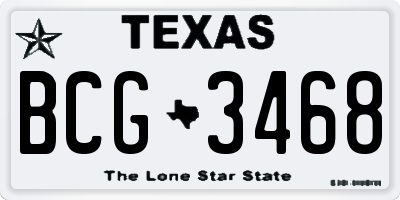 TX license plate BCG3468