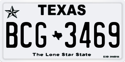 TX license plate BCG3469