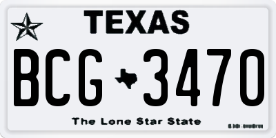 TX license plate BCG3470