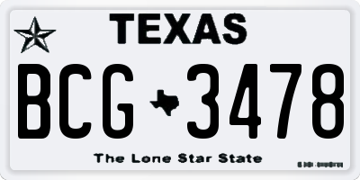 TX license plate BCG3478