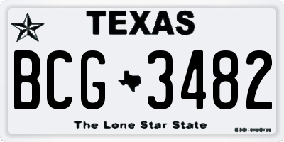 TX license plate BCG3482