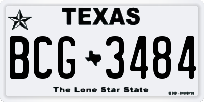 TX license plate BCG3484