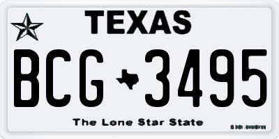 TX license plate BCG3495